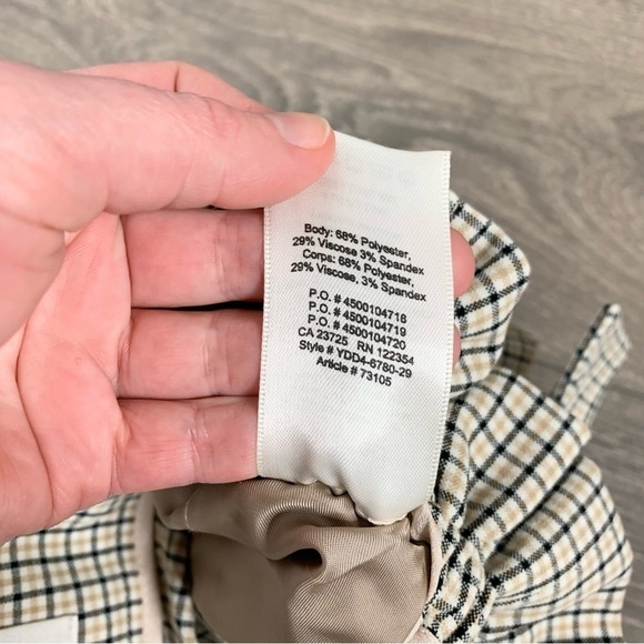 Aritzia Wilfred Gelas Shorts Paperbag High rise Waist Plaid Tie waist size 00 - Picture 11 of 13